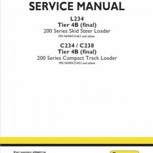 New Holland L234, C234 Skidsteer Loader Service Manual