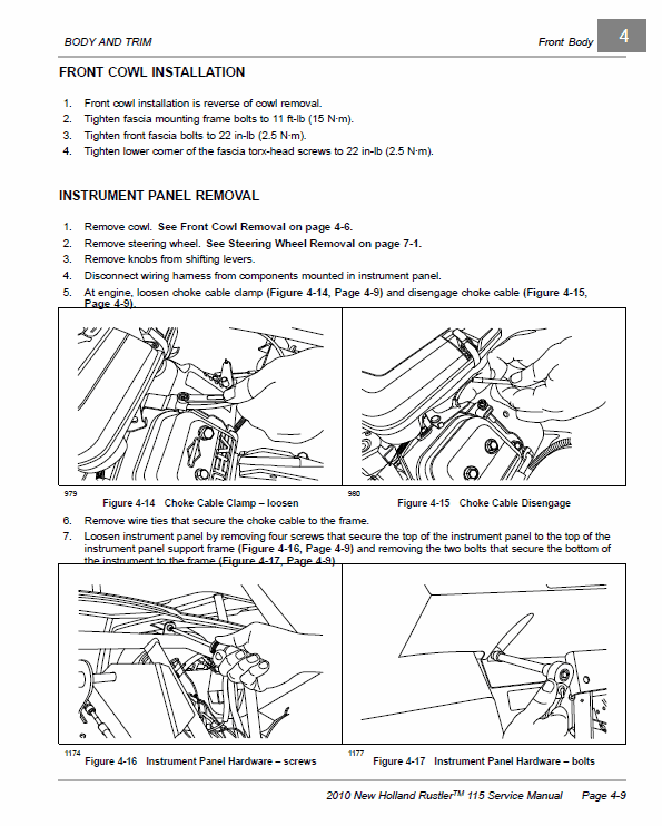 New Holland 115 Rustler Service Manual