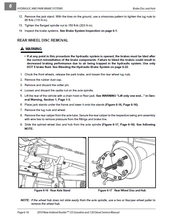 New Holland 120, 125 Rustler Service Manual