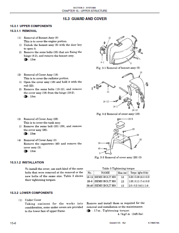 New Holland Eh15 Excavator Service Manual