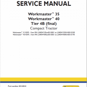 New Holland Workmaster 35 And 40 Tractor Service Manual