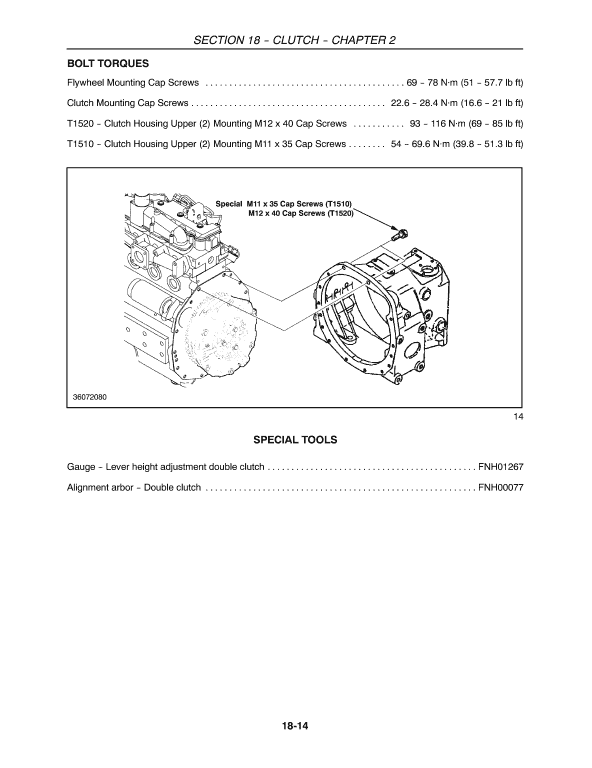 New Holland T1510, T1520 Tractor Service Manual