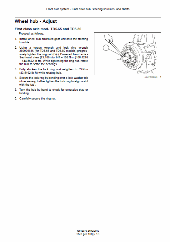 New Holland Td5.65, Td5.75, Td5.80, Td5.90, Td5.100, Td5.110 Tractor Manual