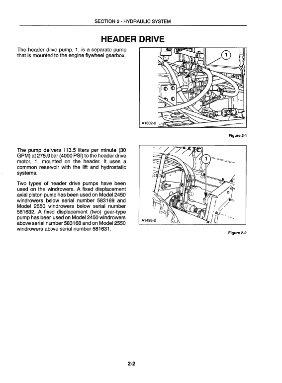 New Holland 2450, 2550 Tractor Service Manual