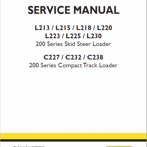 New Holland L213, L215, L216 Skidsteer Loader Service Manual