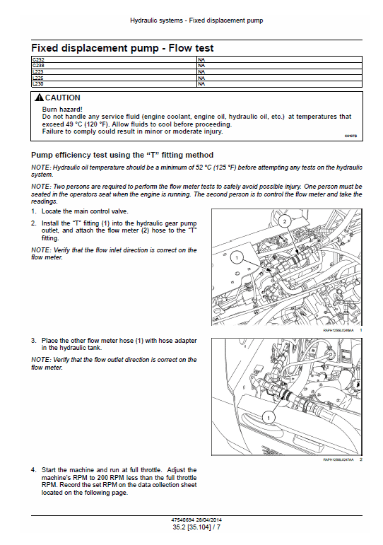 New Holland L223, L225, C232 Skidsteer Loader Service Manual