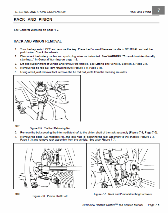 New Holland 115 Rustler Service Manual