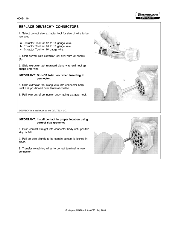 New Holland G170vp Awd, G200vp Awb Motor Grader Repair Manual