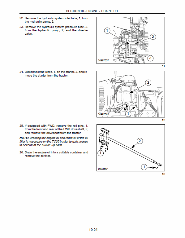 New Holland Tc31, Tc35, Tc40, Tc45 Tractor Service Manual