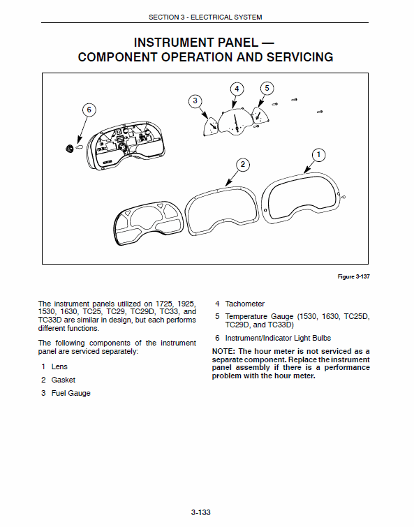 New Holland Tc25, Tc29, Tc33 Tractor Service Manual