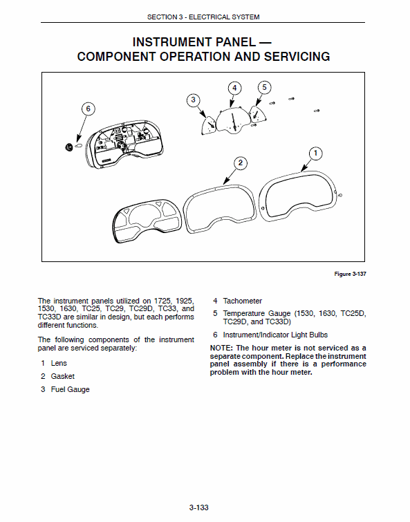 New Holland 1530, 1630, 1725, 1925 Tractor Service Manual