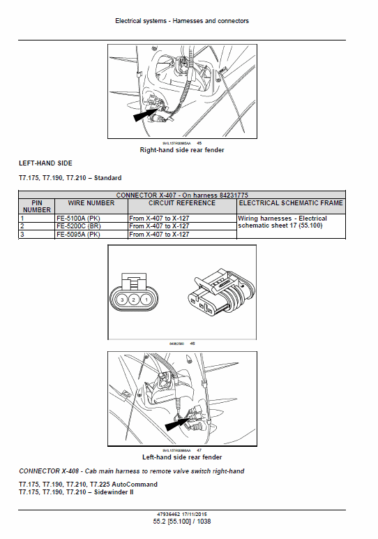 New Holland T7.175, T7.190, T7.210, T7.225 Tractor Service Manual