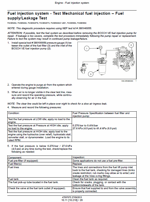 New Holland Engines F4ce/de/he Nef Tier 3 Service Manual