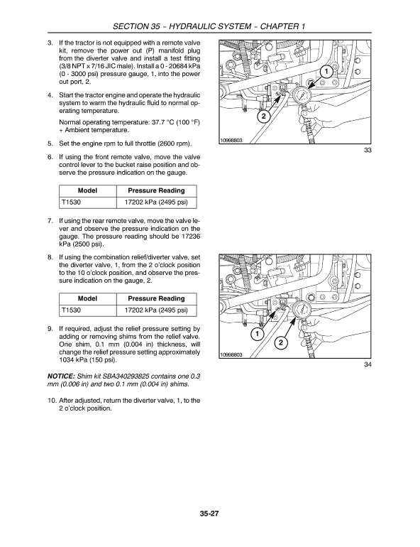 New Holland T1530 Tractor Service Manual