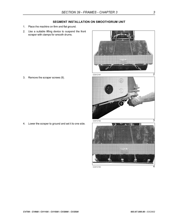 New Holland Cv700, Cv900, Cv1100 Compactor Service Manual