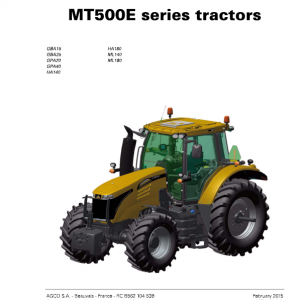 Challenger MT515E, MT525E, MT535E, MT545E Tractor Workshop Manual