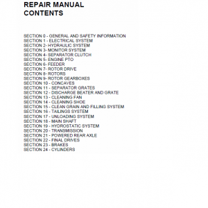 New Holland TR96, TR97, TR98 Combine Repair Manual