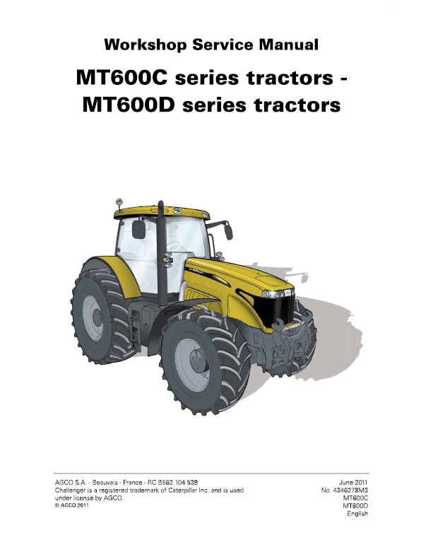 Challenger MT645C, MT655C, MT665C, MT675C, MT685C Tractor Workshop Manual