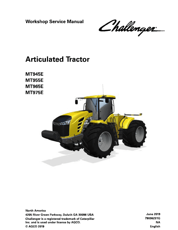 Challenger MT945E, MT955E, MT965E, MT975E Tractor Service Manual