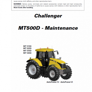 Challenger MT515D, MT525D, MT535D, MT545D Tractor Workshop Manual - Image 3