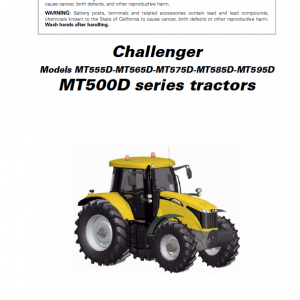 Challenger MT555D, MT565D, MT575D, MT585D, MT595D Tractor Workshop Manual - Image 4