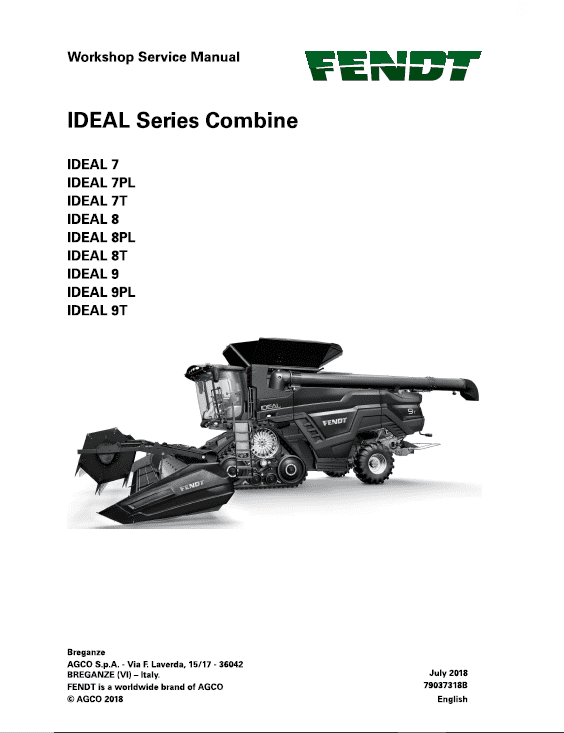 Fendt Ideal Combine Series Service Manual