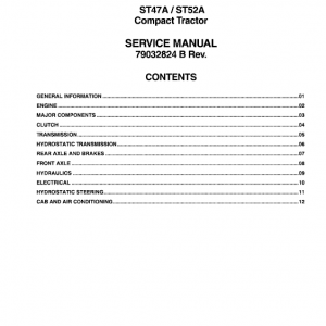 AGCO ST47A, ST52A Tractor Service Manual