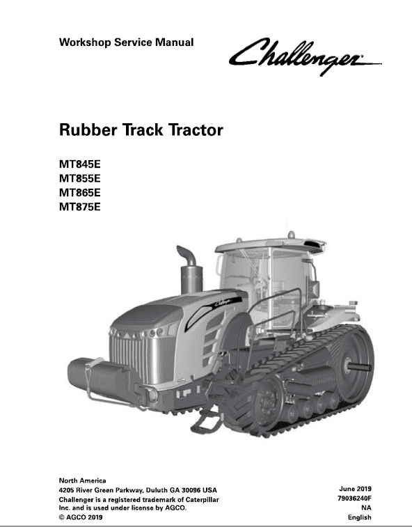 Challenger MT845E, MT855E, MT865E, MT875E Tractor Service Manual