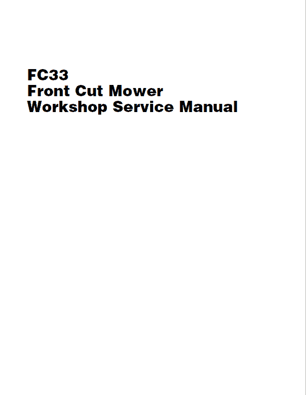 Massey Ferguson FC33 Front Mower Service Manual