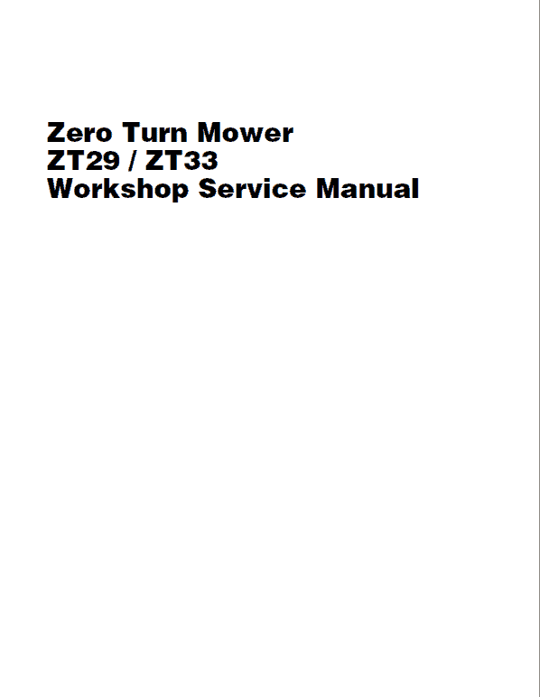 Massey Ferguson Z29, Z33 Mower Service Manual