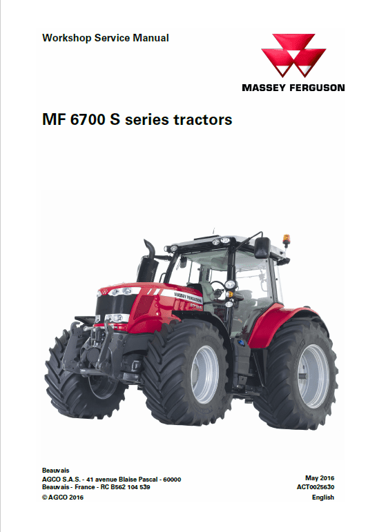 Massey Ferguson 6715S, 6716S, 6718S Tractor Service Manual