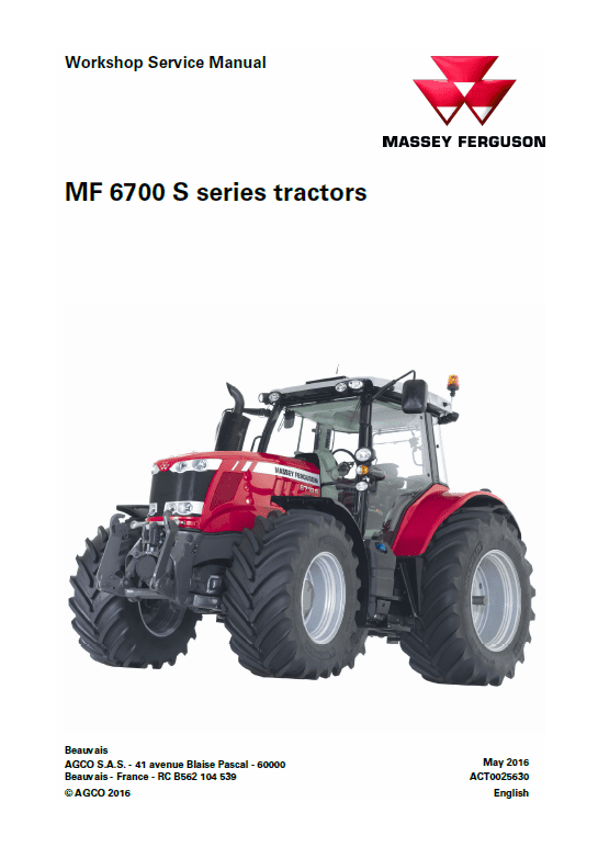 Massey Ferguson 6712S, 6713S, 6714S Tractor Service Manual