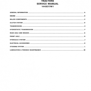 Massey Ferguson 1205, 1215, 1225 Tractor Service Manual