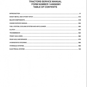 Massey Ferguson 1433V, 1440V Tractor Service Manual