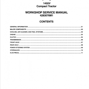 Massey Ferguson 1455 and 1455V Tractor Service Manual