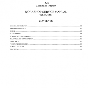 Massey Ferguson 1526 Tractor Service Manual