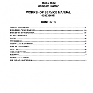 Massey Ferguson 1635, 1643 Compact Tractor Manual