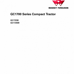 Massey Ferguson GC1723E, GC1725M Tractor Service Manual