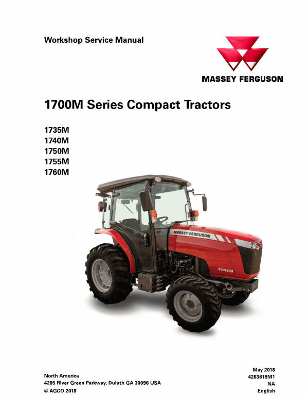 Massey Ferguson 1735M, 1740M, 1750M, 17555M, 1760M Tractor Manual