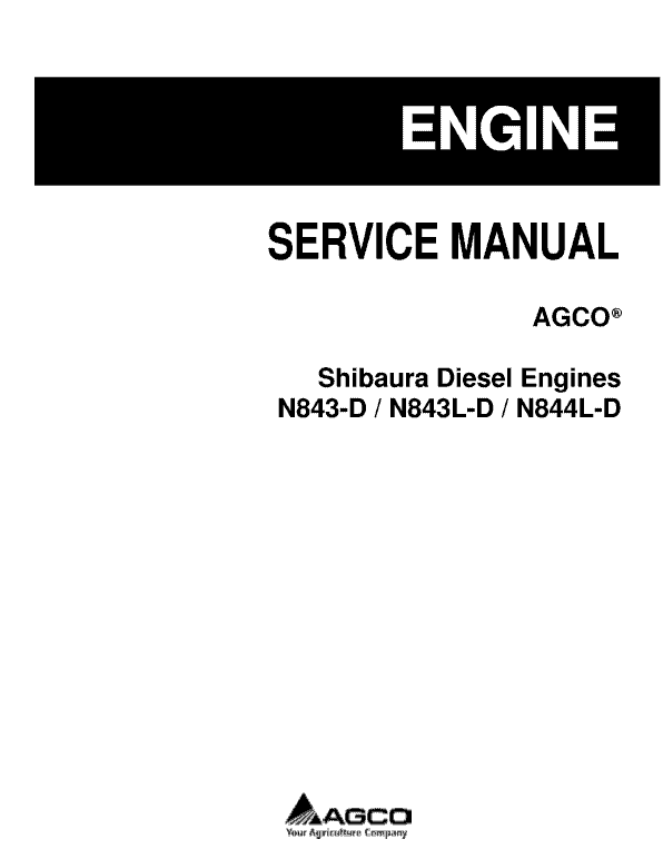 Shibaura Diesel Engines N843-D, N843L-D, N844L-D Manual