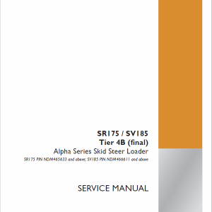 Case SR175, SV185 SkidSteer Service Manual