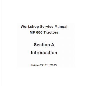 Massey Ferguson 630, 650, 660, 680 Tractor Service Manual