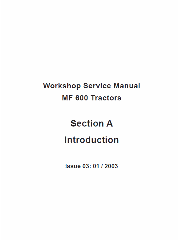 Massey Ferguson 630, 650, 660, 680 Tractor Service Manual