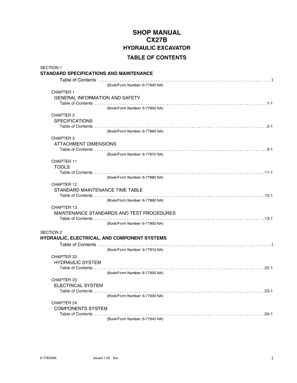 Case CX27B Excavator Service Manual