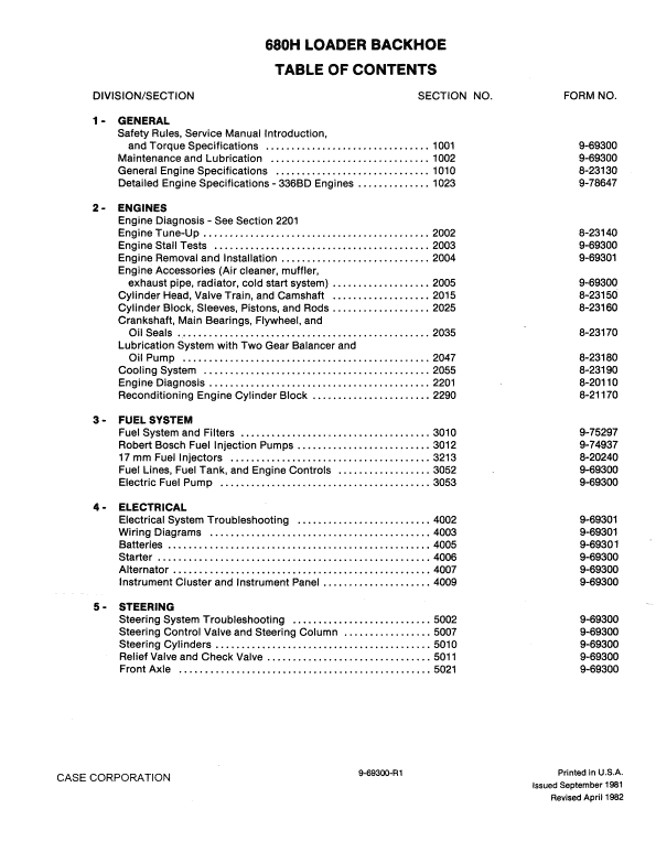 Case 680H Loader Backhoe Service Manual