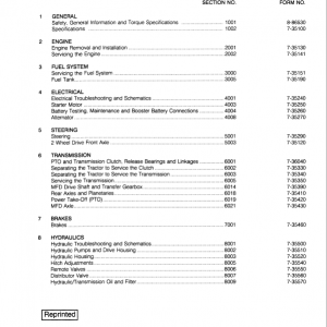 Case 2120, 2130, 2140, 2150 Tractor Service Manual