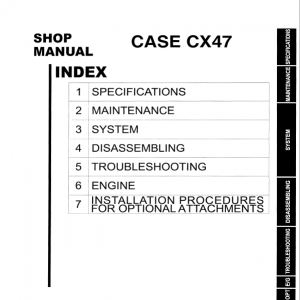 Case CX47 Excavator Service Manual