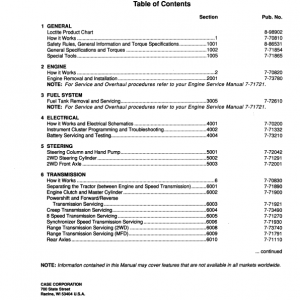 Case C50X, C60X, C70X, C80X, C90X, C100X Tractors Service manual