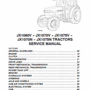 Case JX1060V, JX1070V, JX1075V, JX1070N, JX1075N Tractor Service Manual