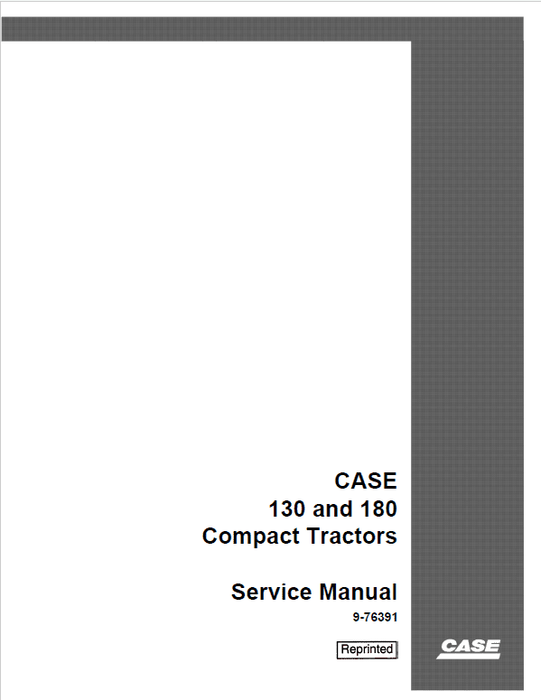 Case 130, 180 Tractor Service Manual